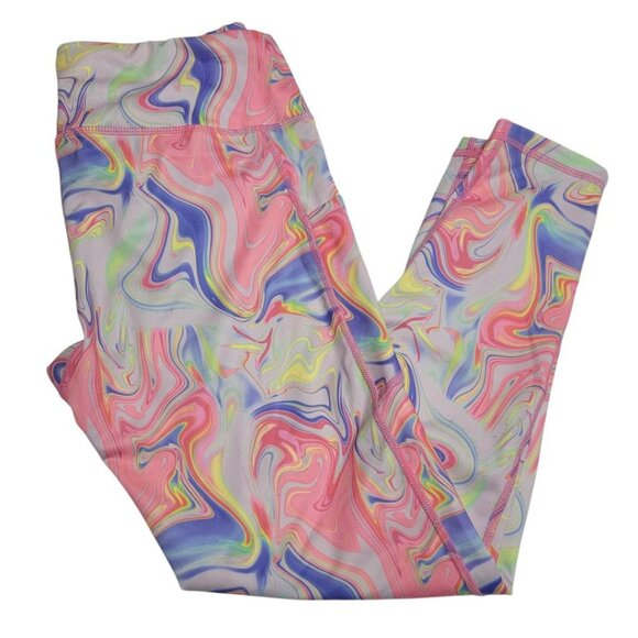 Pro Player Tie Dye Leggings Athletic Womens M Pink Pockets Pastel Stretch - Picture 7 of 7
